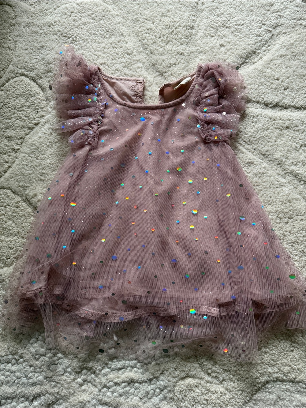Dusty Rose Tulle Baby Dress with Lace Detail Size 18 months